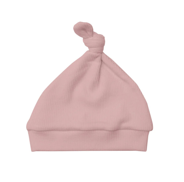 Angel Dear Silver Pink Ribbed Knotted Hat