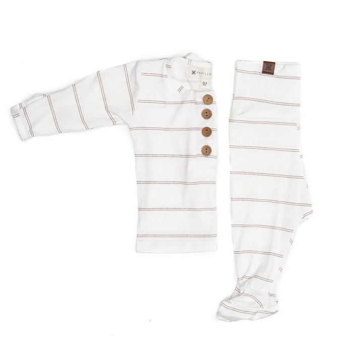 Papillon Bebe 2pc TMH Outfit- Fawn Stripe
