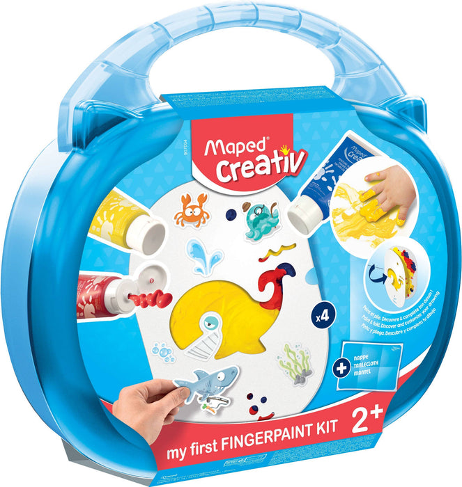 Janod - Creativ My First Finger Paint 10 Piece Kit in Carrying Case