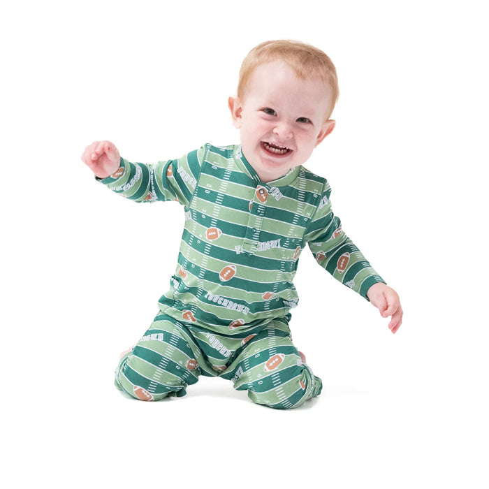 Football Field Glow in the Dark Zipper Footie