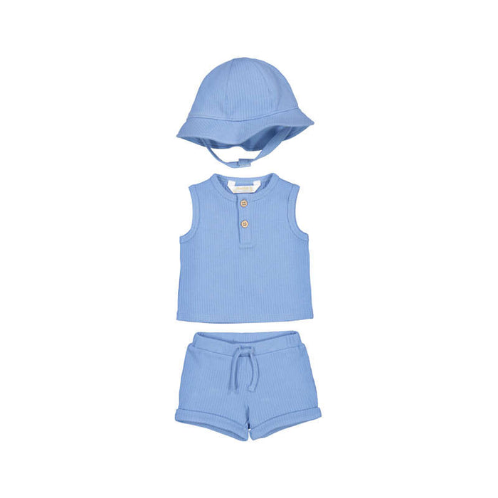 Blue Tank Top Set with Bucket Hat