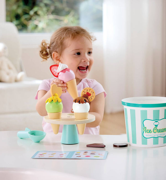 Hape Toys - Wooden Ice Cream Parlor Play Set with Cones & Scoop