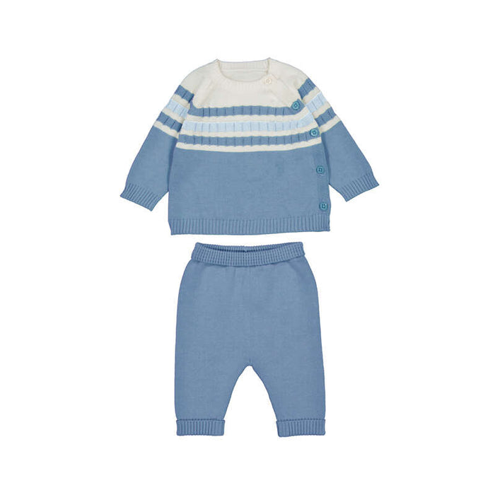Blue Striped Knitted Set