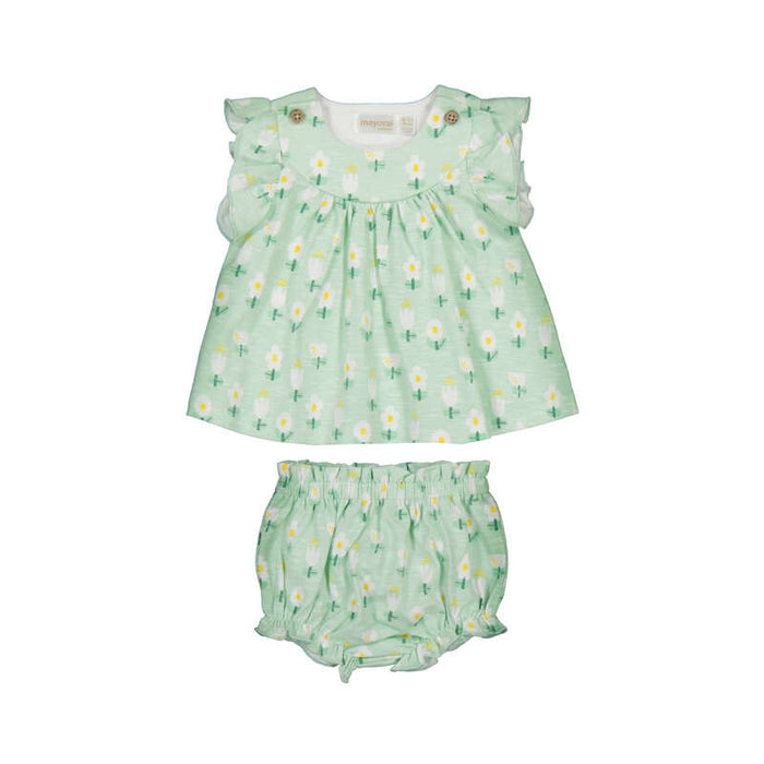 Green Floral Shirt with Bloomer Set