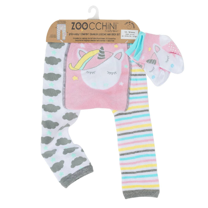 ZOOCCHINI - Crawler Legging/Sock Set Allie The Alicorn: S