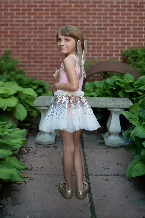 Gracious Gold Sequins Skirt, Wings, Wand
