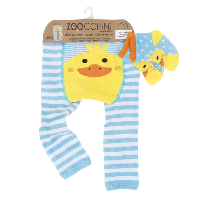 ZOOCCHINI - Crawler Legging/Sock Set Puddles the Duck: S