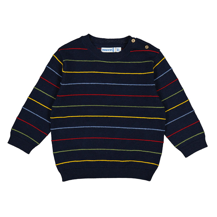 Primary Striped Navy Knit Sweater