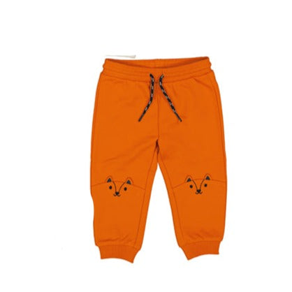 Peek-a-boo Fox Blue Long Sleeved Tee  & Matching Orange Fox Joggers Set