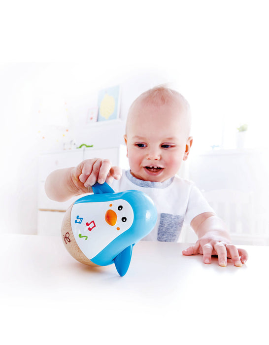Hape Toys - Wooden Penguin Roly Poly Baby Toy with Musical Chimes