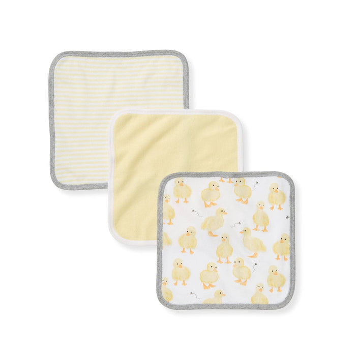 Burt's Bees Baby - Little Ducks Organic Cotton Washcloths 3 Pack: Double Cream / One Size
