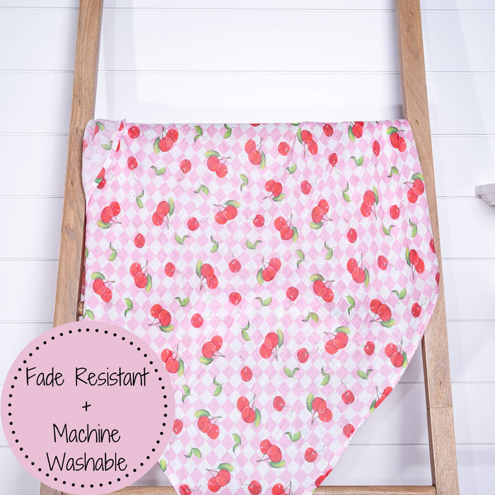LollyBanks - Cherry on Top Baby Muslin Swaddle Blanket