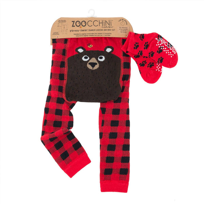 ZOOCCHINI - Crawler Legging/Sock Set Bosley the Bear: S