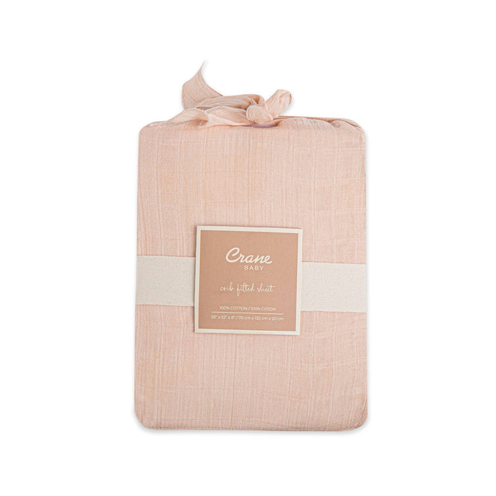Crane Baby - Crib Fitted Sheet - Desert Rose