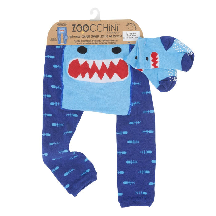 ZOOCCHINI - Crawler Legging/Sock Set Sherman the Shark: M