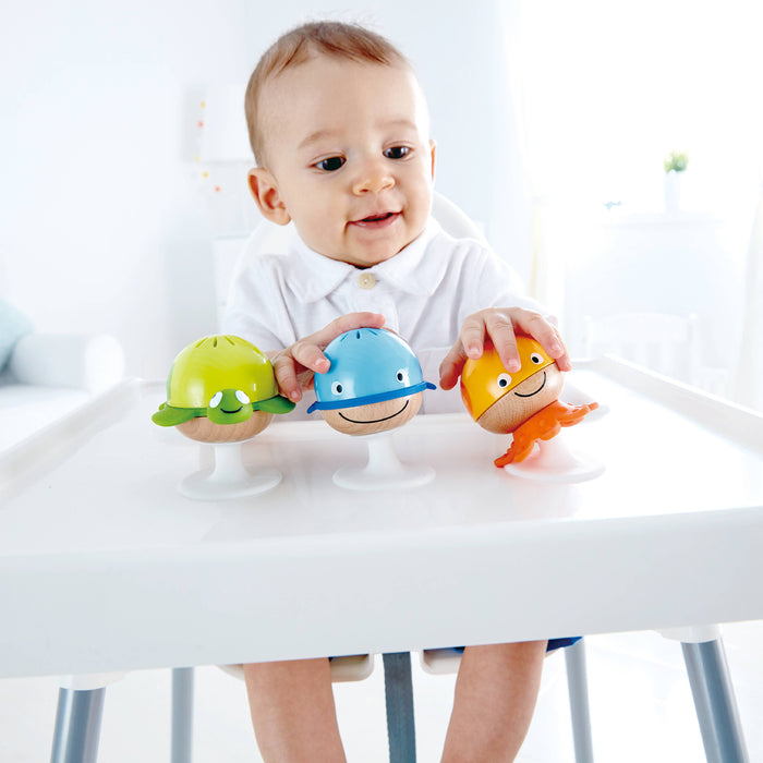 Hape Toys - Sea Animals Rattle Set - Octopus, Turtle & Whale Toys