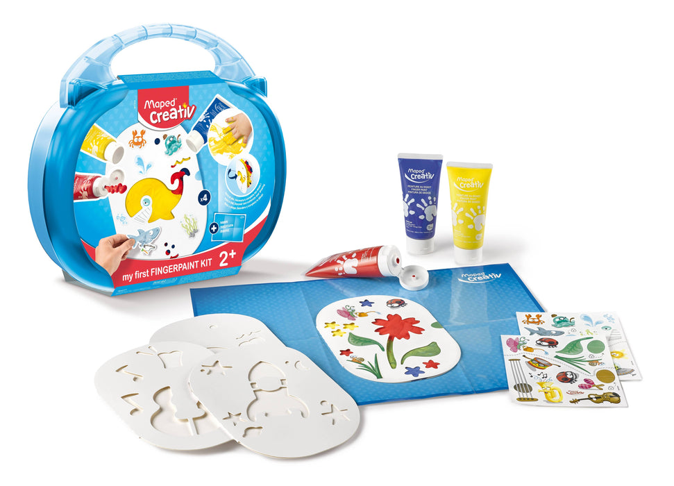 Janod - Creativ My First Finger Paint 10 Piece Kit in Carrying Case