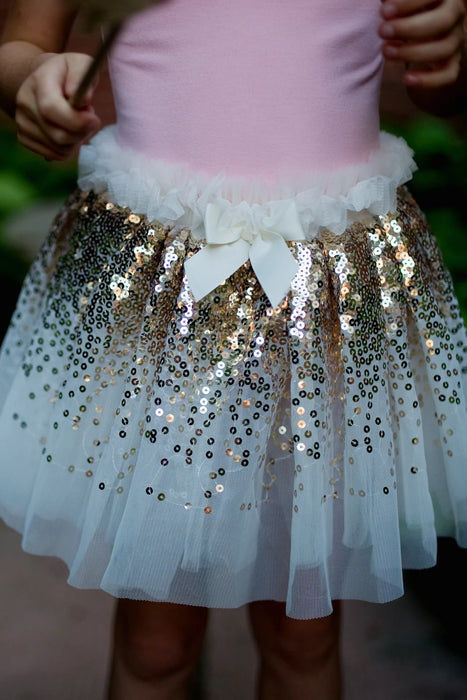 Gracious Gold Sequins Skirt, Wings, Wand