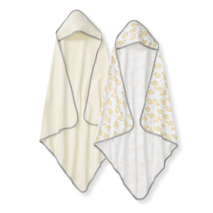 Burt's Bees Baby - Little Ducks Organic Cotton Hooded Towels 2 Pack: Double Cream / One Size
