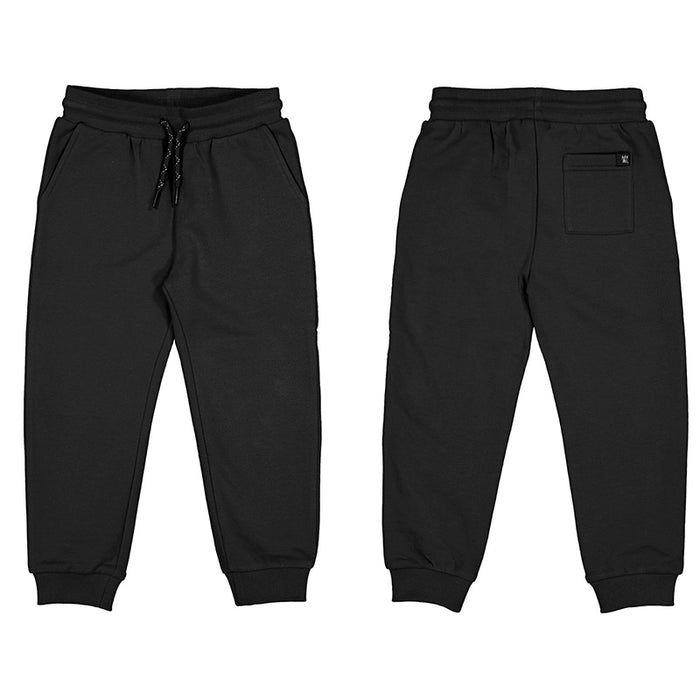 Boys’ Basic Cuffed Fleece Joggers w/ Reinforced Knees- Black