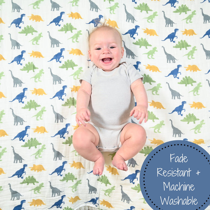 LollyBanks - Rawr-Some Baby Muslin Swaddle Blanket