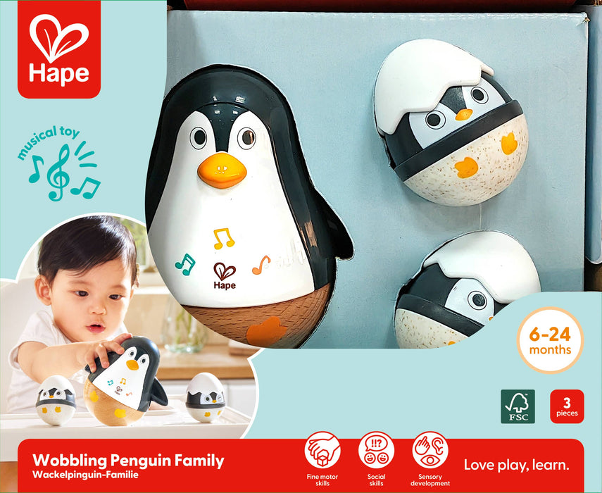 Hape Toys - Wobbling Penguin Family