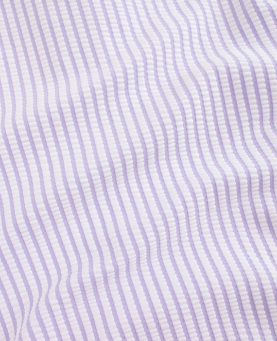 Rufflebutts Lavender Seersucker Long Sleeve One Piece Rash Guard: Purple