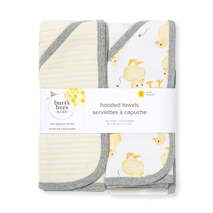 Burt's Bees Baby - Little Ducks Organic Cotton Hooded Towels 2 Pack: Double Cream / One Size