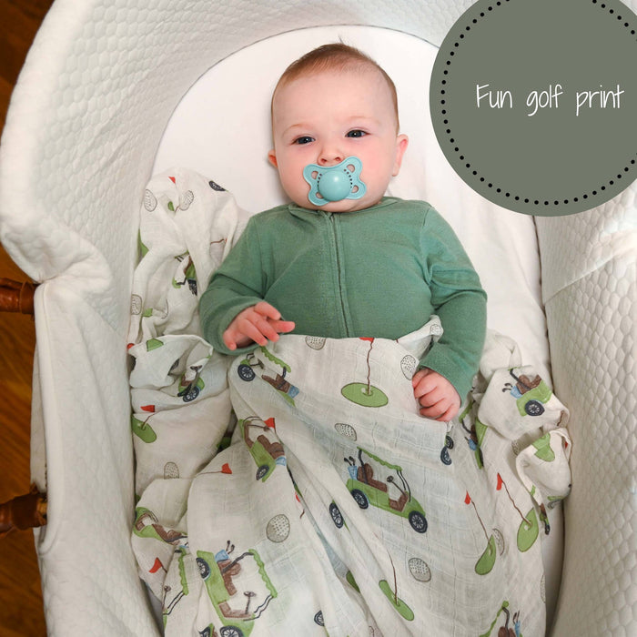 LollyBanks - Golf A Round Baby Muslin Swaddle Blanket