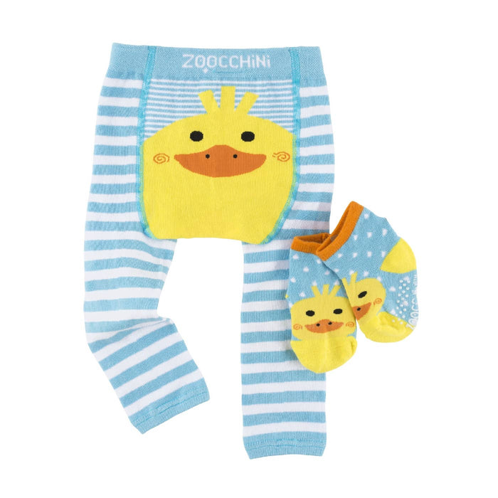 ZOOCCHINI - Crawler Legging/Sock Set Puddles the Duck: S