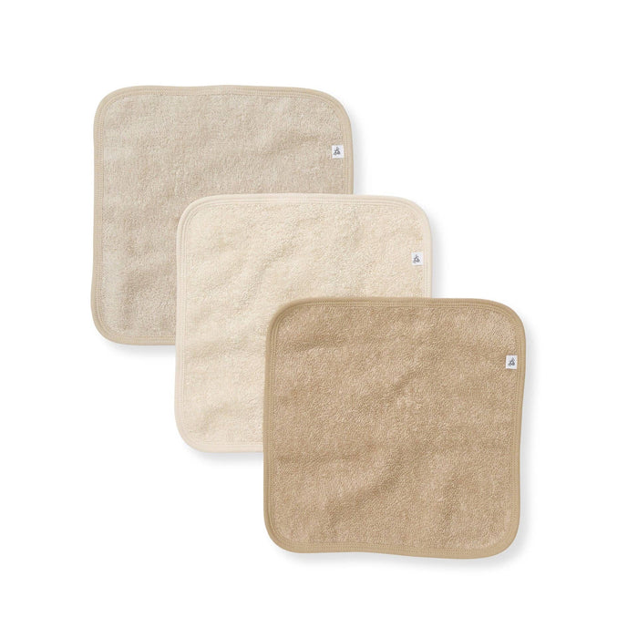 Burt's Bees Baby - Organic Cotton Woven Terry Solid Washcloths 3 Pack - Oat: Oat / One Size