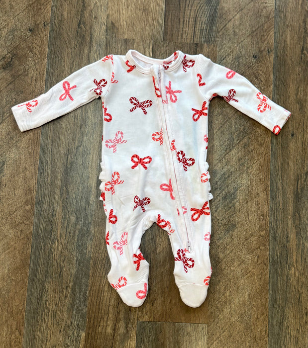 Candy Cane Bows Footie