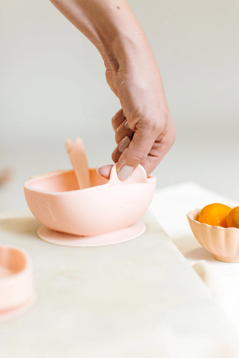 Born to be Wild Silicone Suction Snack Bowl - Blush Pink