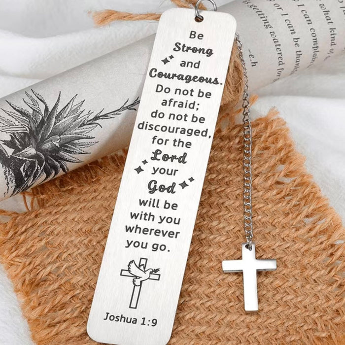 Sterling Silver Bible Bookmark- Joshua 1:9