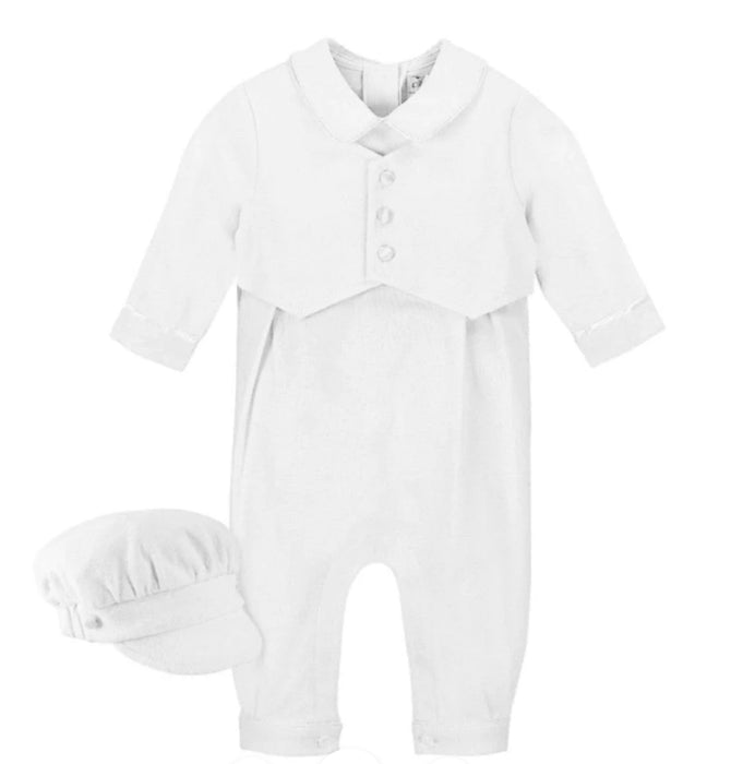 Carriage Boutique Baby Boys’ Elegant Christening Set with Matching Hat