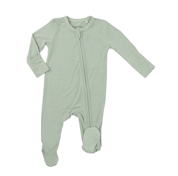 Angel Dear Seafoam Green 2 Way Zipper Footie