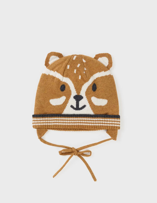 Infants’ Brown Fox Knit Hat