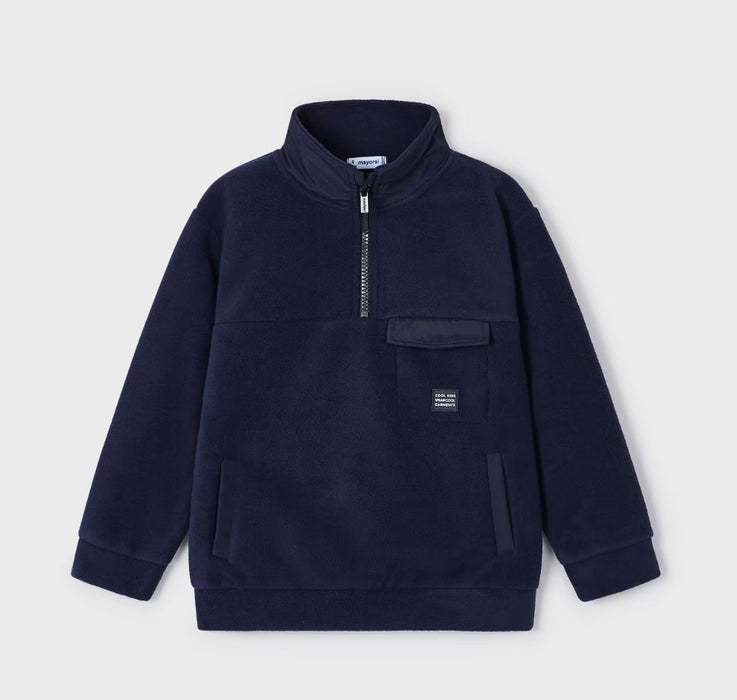 Boys' Deep Blue Polar Fleece Pullover - Main Image