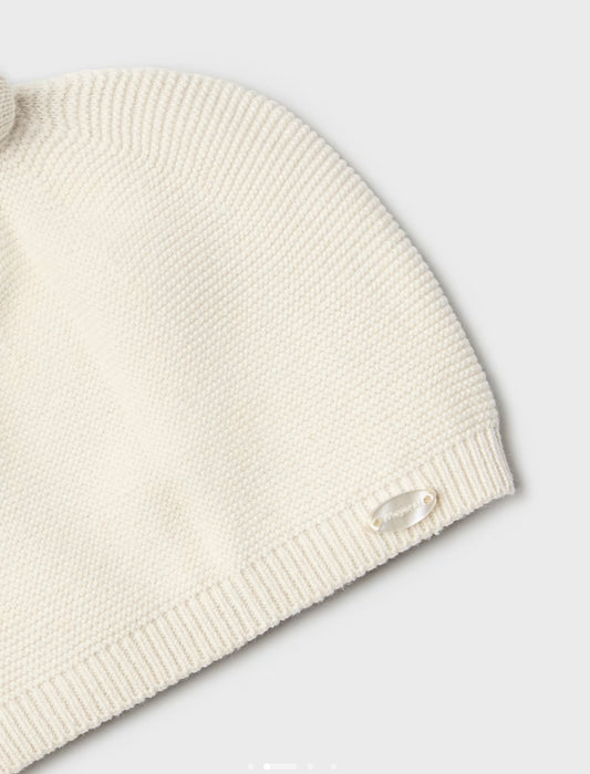 Infants’ 100% Cotton Ivory Knit Hat