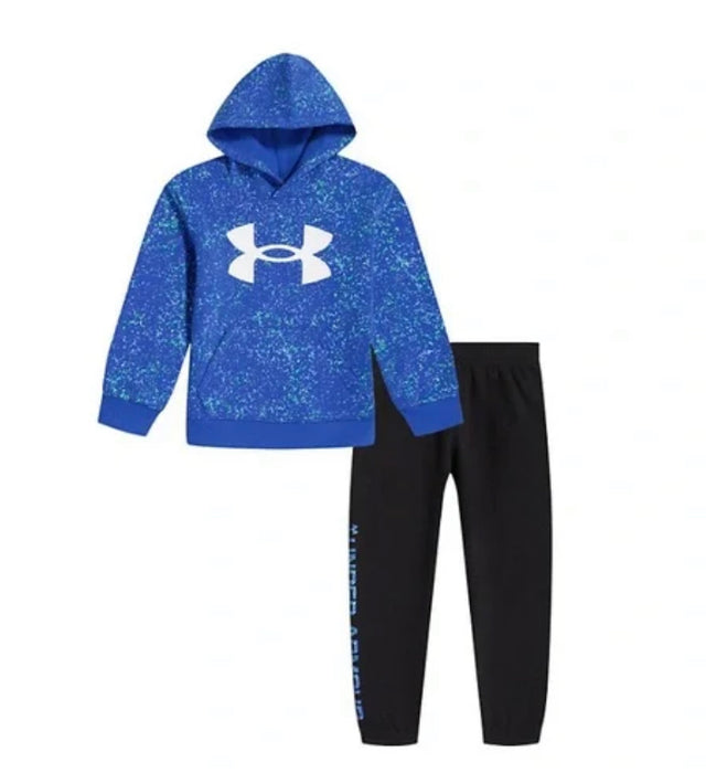 Under Armour Logo Neo Camo Pullover Hoodie and Joggers Set in Cosmic Blue