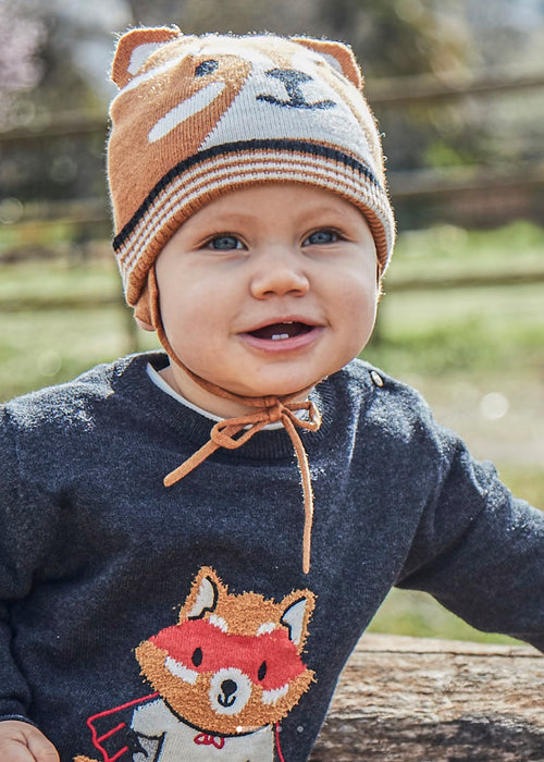 Infants’ Brown Fox Knit Hat