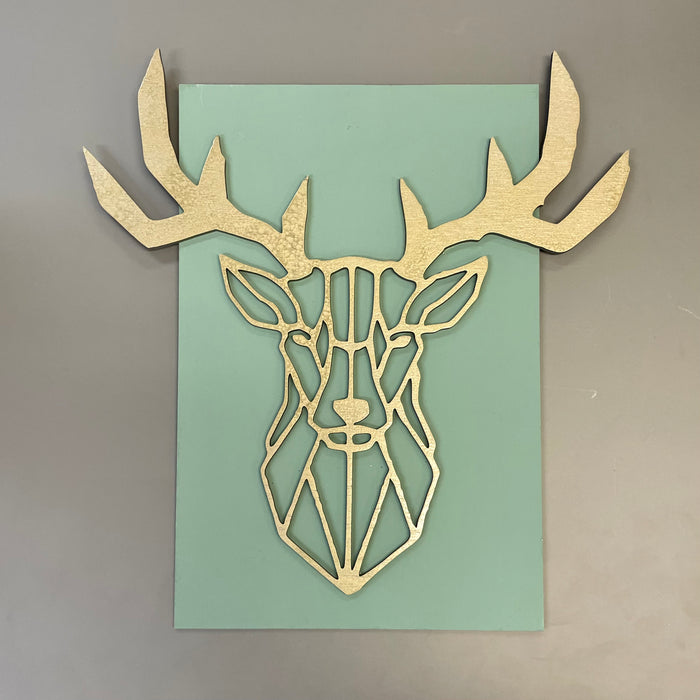 Wooden Geometric Deer Wall Art