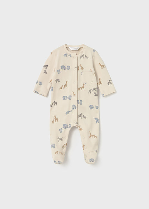 Blue Safari Animal Print Footie