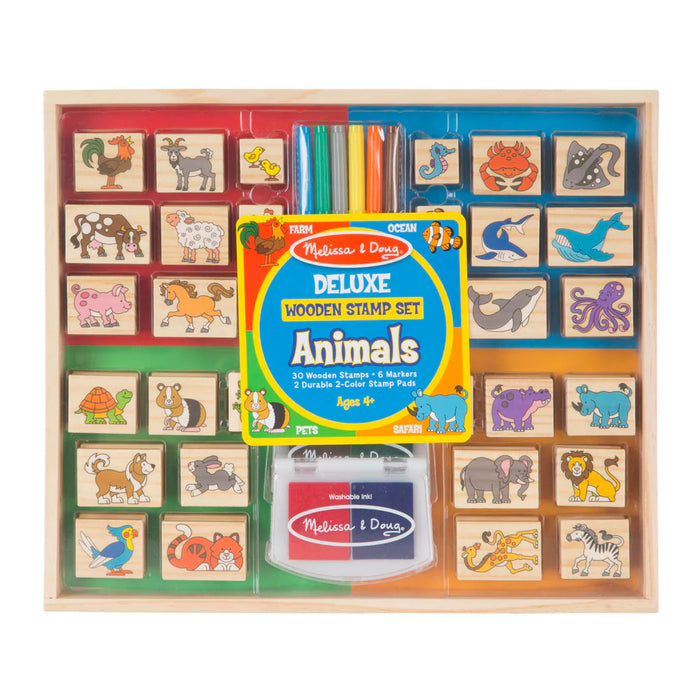 Deluxe Wooden Animal Stamp Set