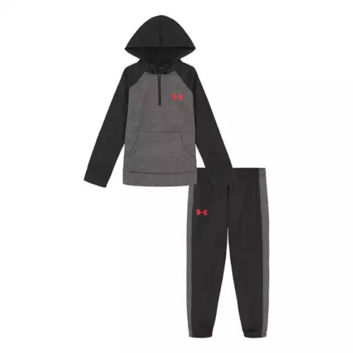 Under Armour Grid Fleece Quarter Zip Hoodie and Joggers Set in Pitch Gray