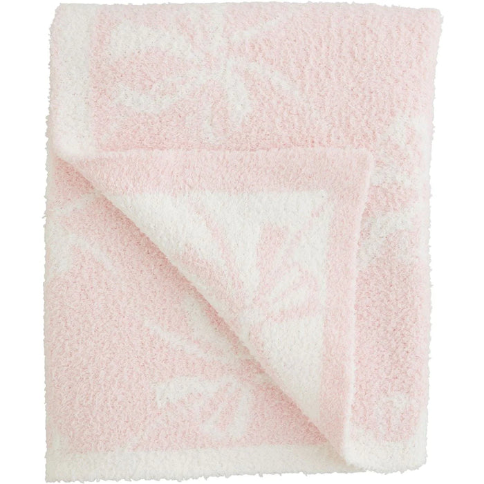 Pink Bow Chenille Blanket