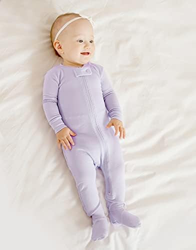 Lilac Long Sleeved Zippered Footie Romper