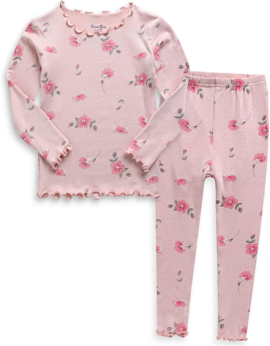 Romantic Rose Shirred Long Sleeve Pajamas