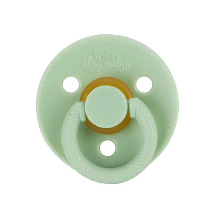 Itzy Soother Natural Rubber Paci Set- Mint + White
