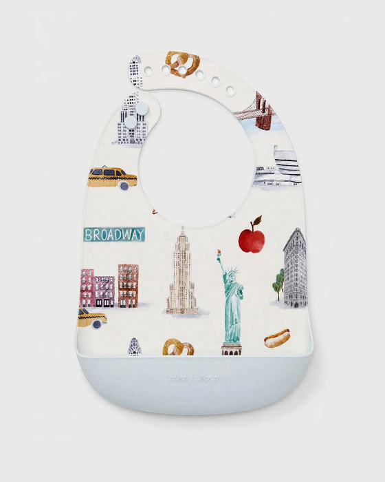 Silcone Bib Printed - Big Apple Baby